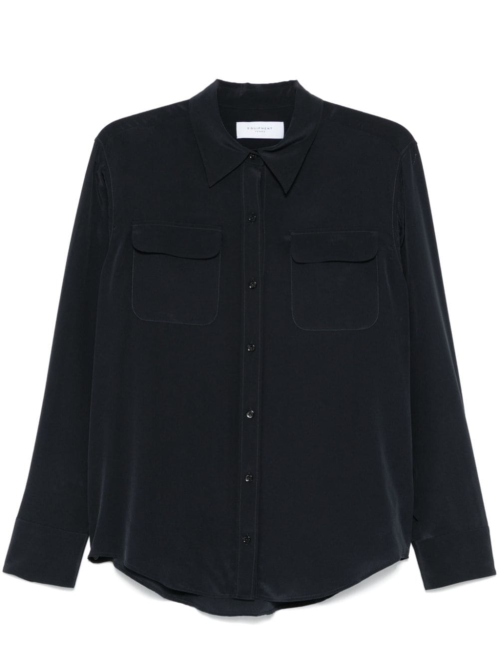 Equipment Signature Slim-Fit Silk Shirt Blue