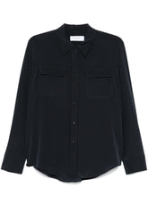 Equipment Signature Slim-Fit Silk Shirt Blue
