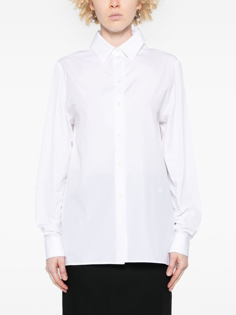 Givenchy Cotton Poplin Open Back Shirt White
