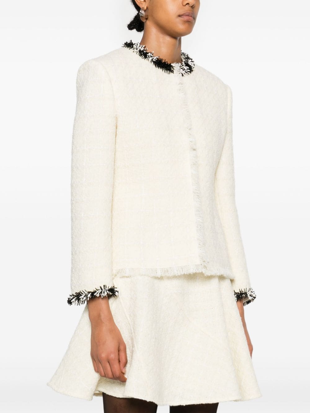Givenchy Embroidered Wool Tweed Jacket Beige