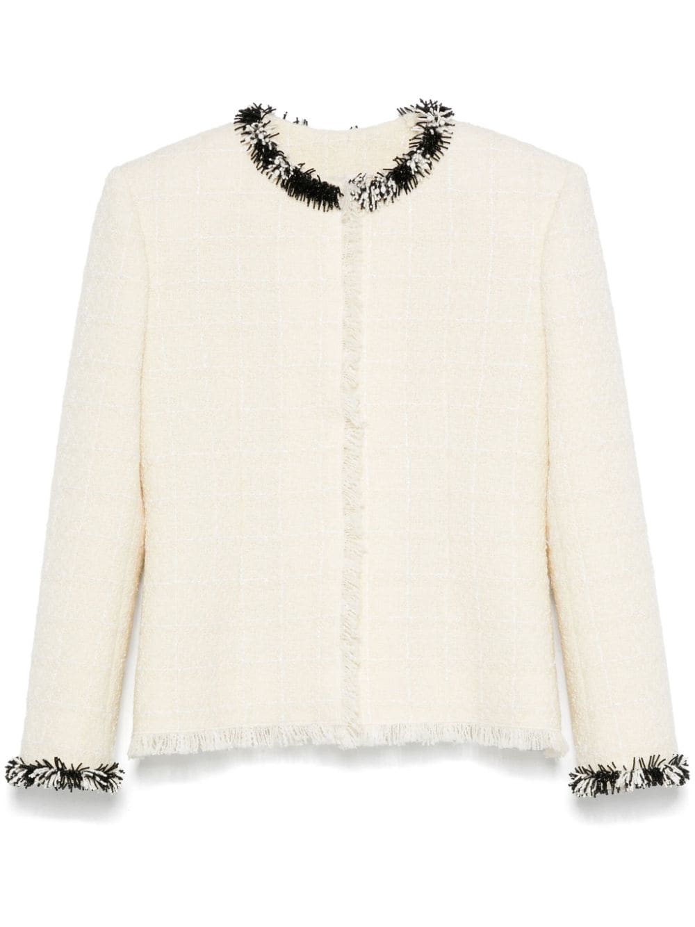 Givenchy Embroidered Wool Tweed Jacket Beige