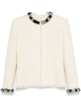 Givenchy Embroidered Wool Tweed Jacket Beige