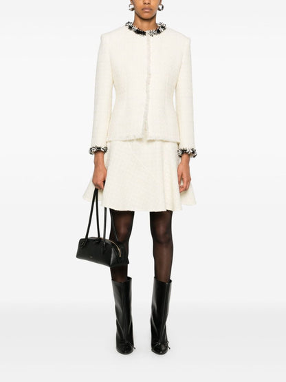 Givenchy Embroidered Wool Tweed Jacket Beige