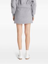 Tory Burch Grey Wool Mélange Faux Wrap Mini Skirt Grey