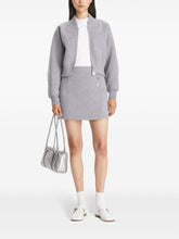 Tory Burch Grey Wool Mélange Faux Wrap Mini Skirt Grey