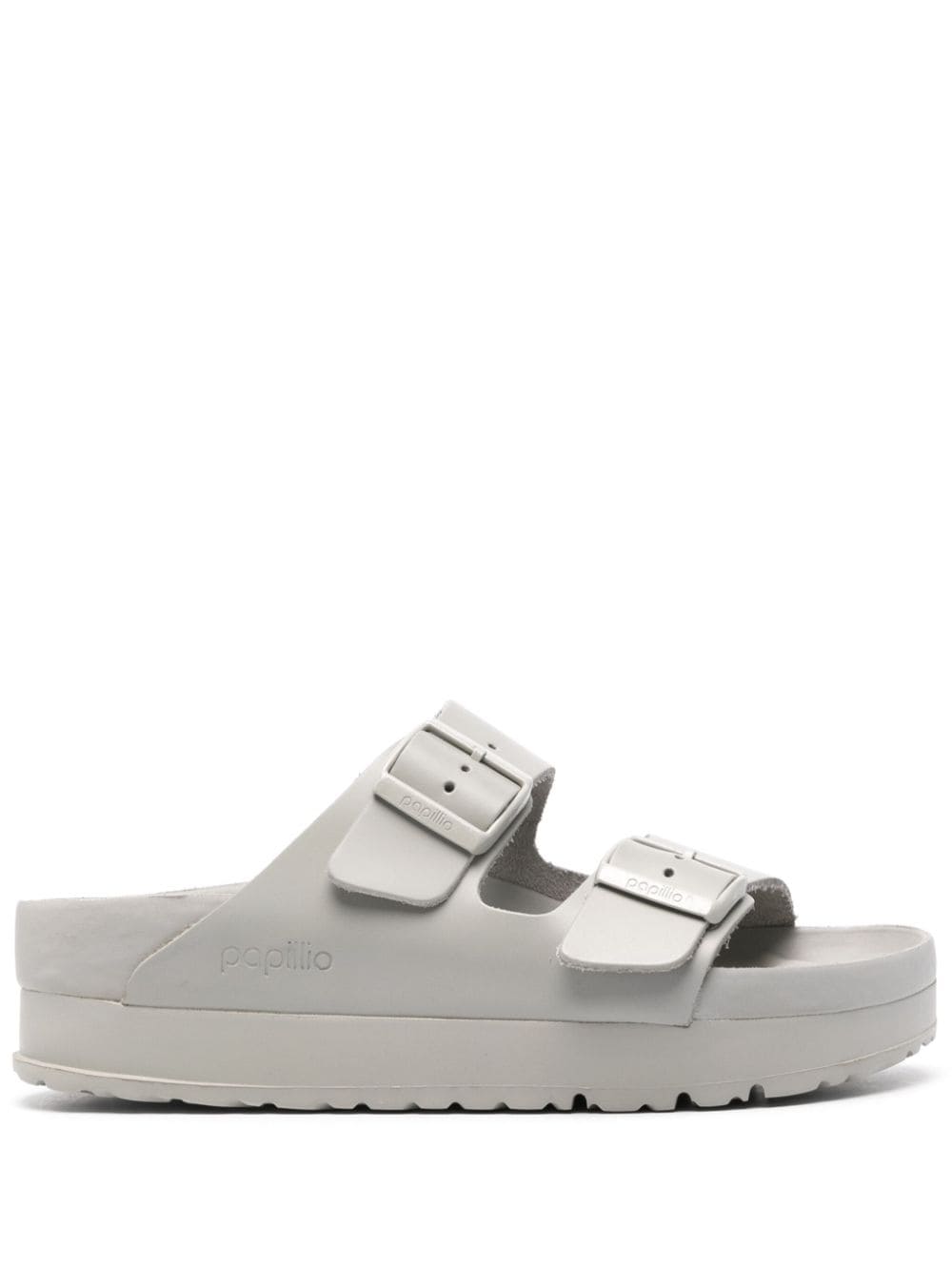 Birkenstock Arizona Platform Leather Sandals Grey