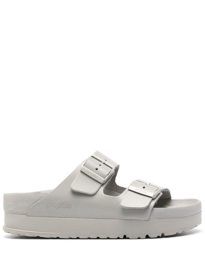 Birkenstock Arizona Platform Leather Sandals Grey