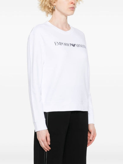 Sweat-shirt en coton avec logo en blanc