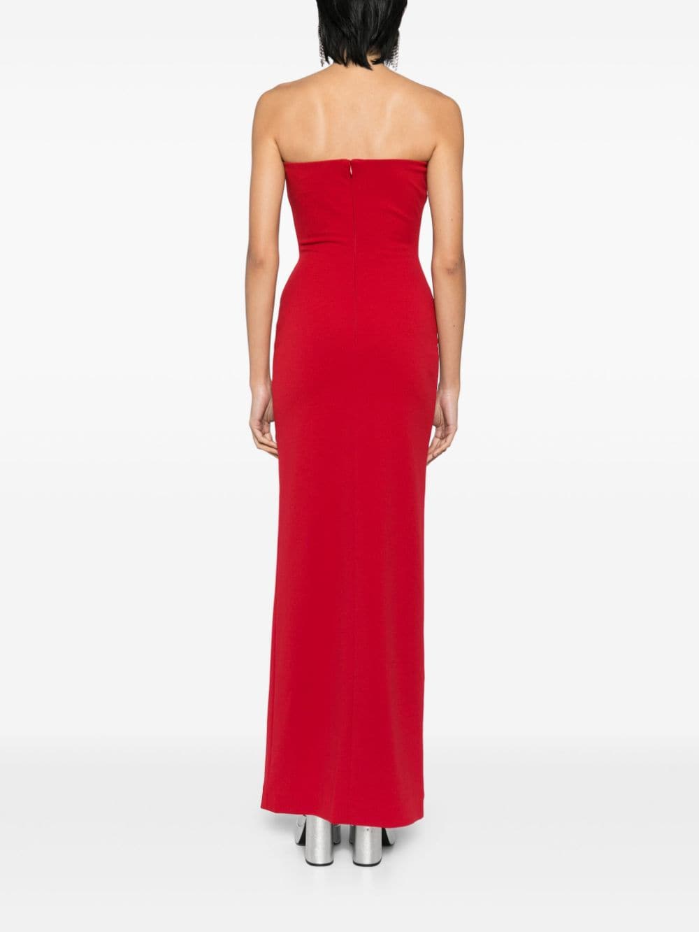 Solace London Strapless Stretch Maxi Dress Red