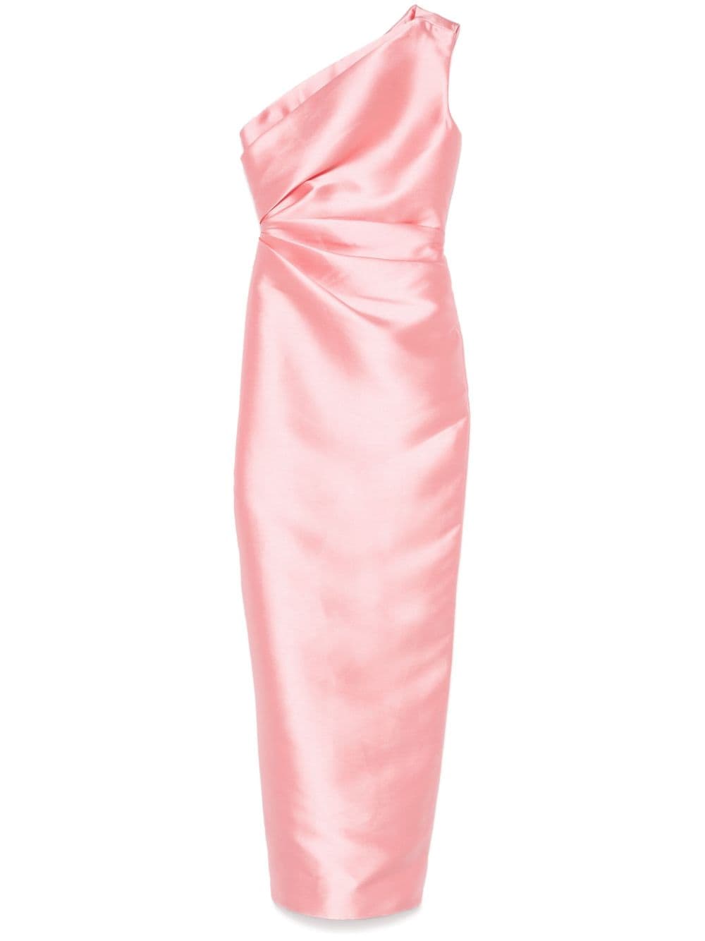 Solace London Kira One-Shoulder Draped Maxi Dress Pink