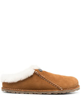 Birkenstock Zermatt Shearling-Lined Suede Slippers Leather Brown