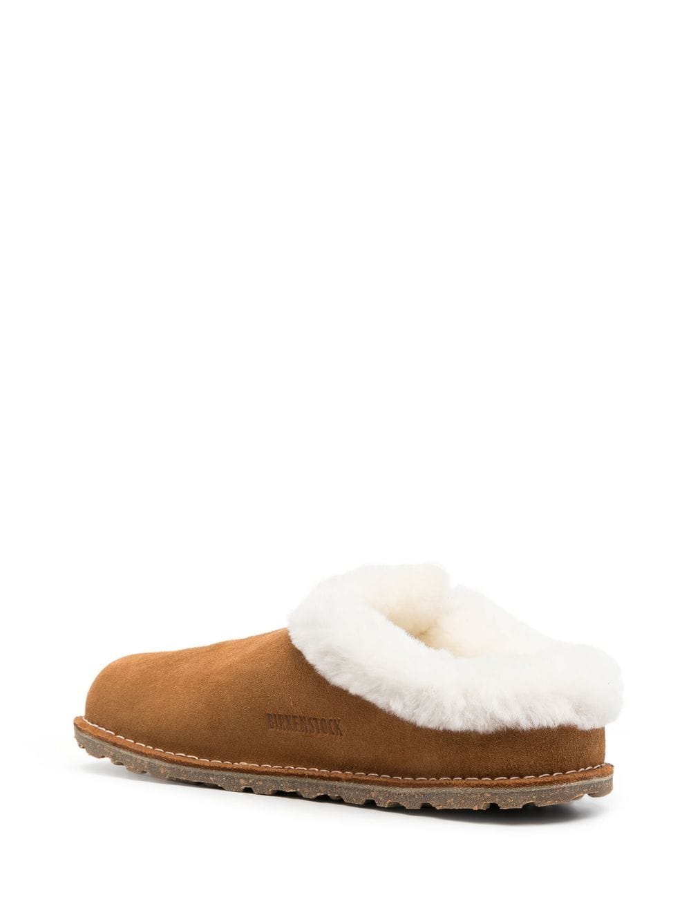 Birkenstock Zermatt Shearling-Lined Suede Slippers Leather Brown