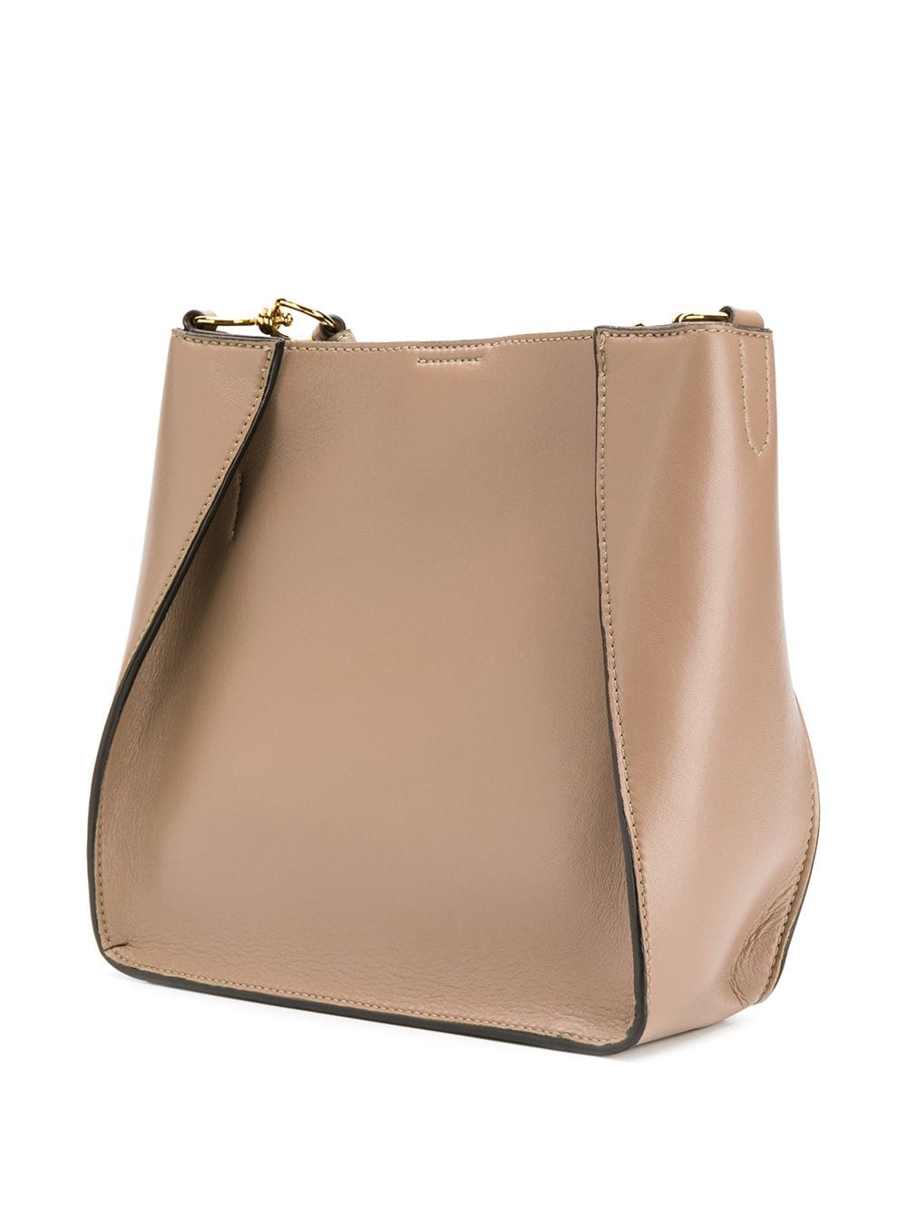 Stella McCartney Logo Perforated Beige Shoulder Bag