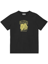 GANNI Cotton Logo print T-shirts Black