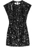 Ganni Velvet Sequin Embellished Mini Dress Black