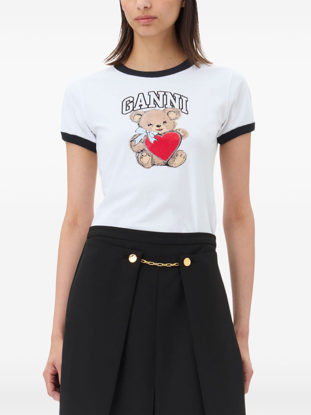 GANNI Bear Logo T-shirt White