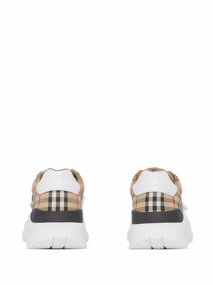 Burberry Regis Vintage Check Cotton Low-Top Sneakers White