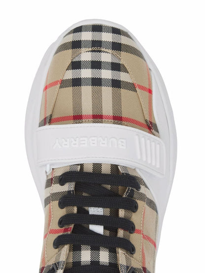Burberry Regis Vintage Check Cotton Low-Top Sneakers White