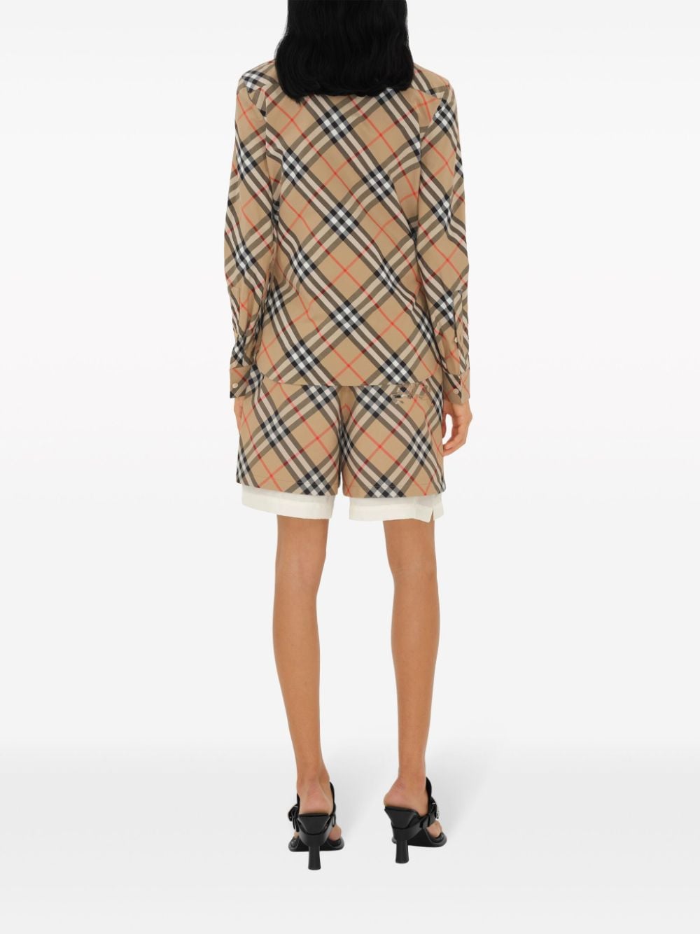 Burberry Check Cotton Shirt Beige