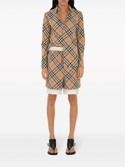 Burberry Check Cotton Shirt Beige