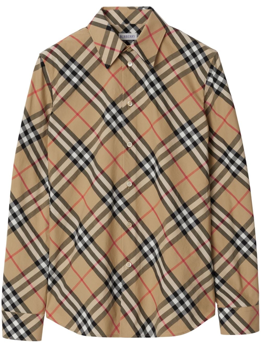 Burberry Check Cotton Shirt Beige