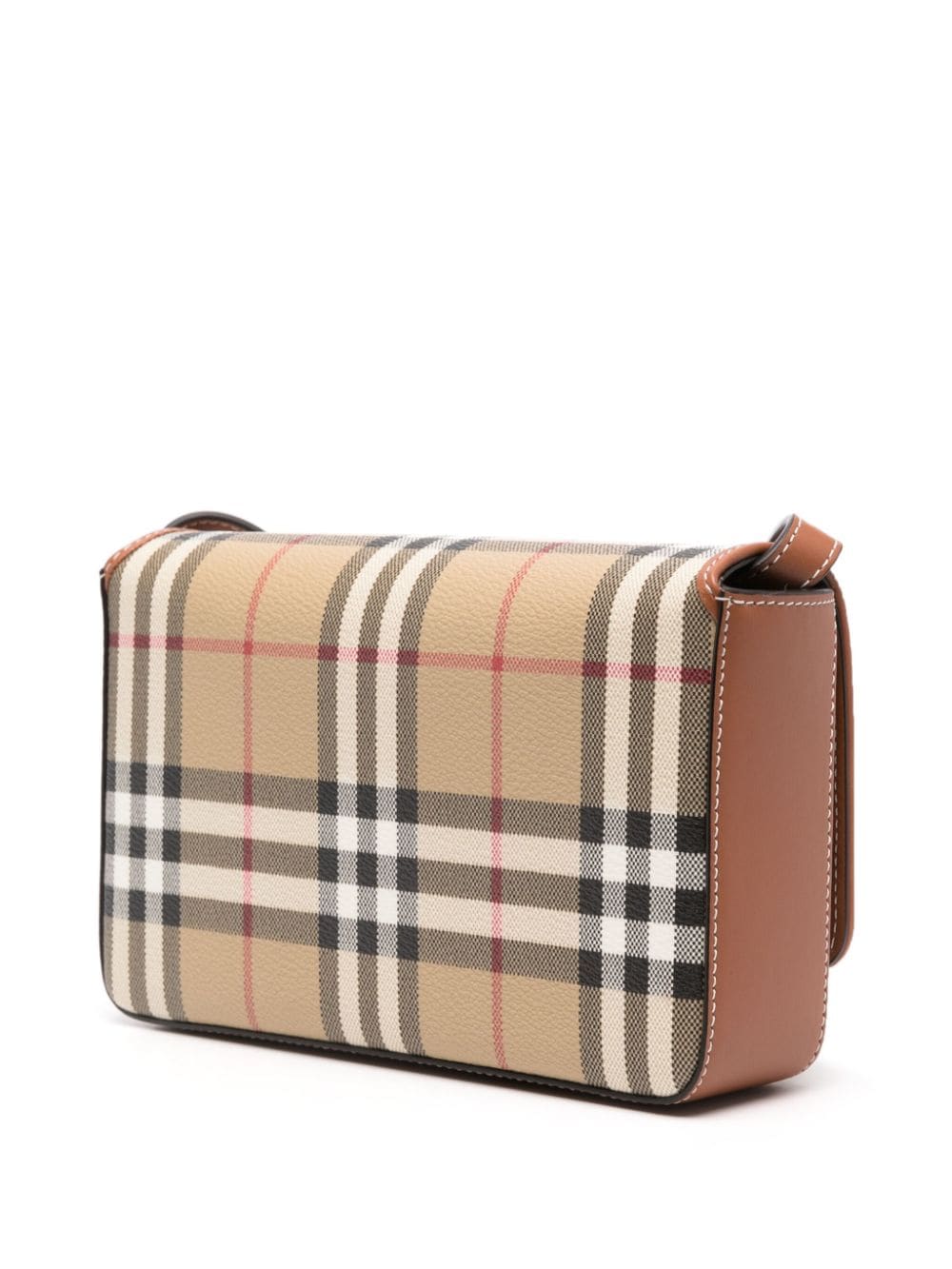 Burberry Hampshire Check Flap Crossbody Bag Beige