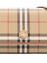 Burberry Hampshire Check Flap Crossbody Bag Beige