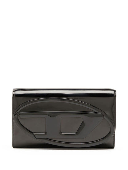 Diesel 1DR Leather Wallet Clutch Bag Black