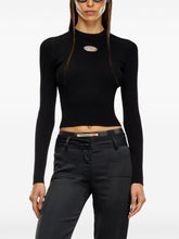 Diesel EcoVero Cropped Cut-Out Knit Top Black black