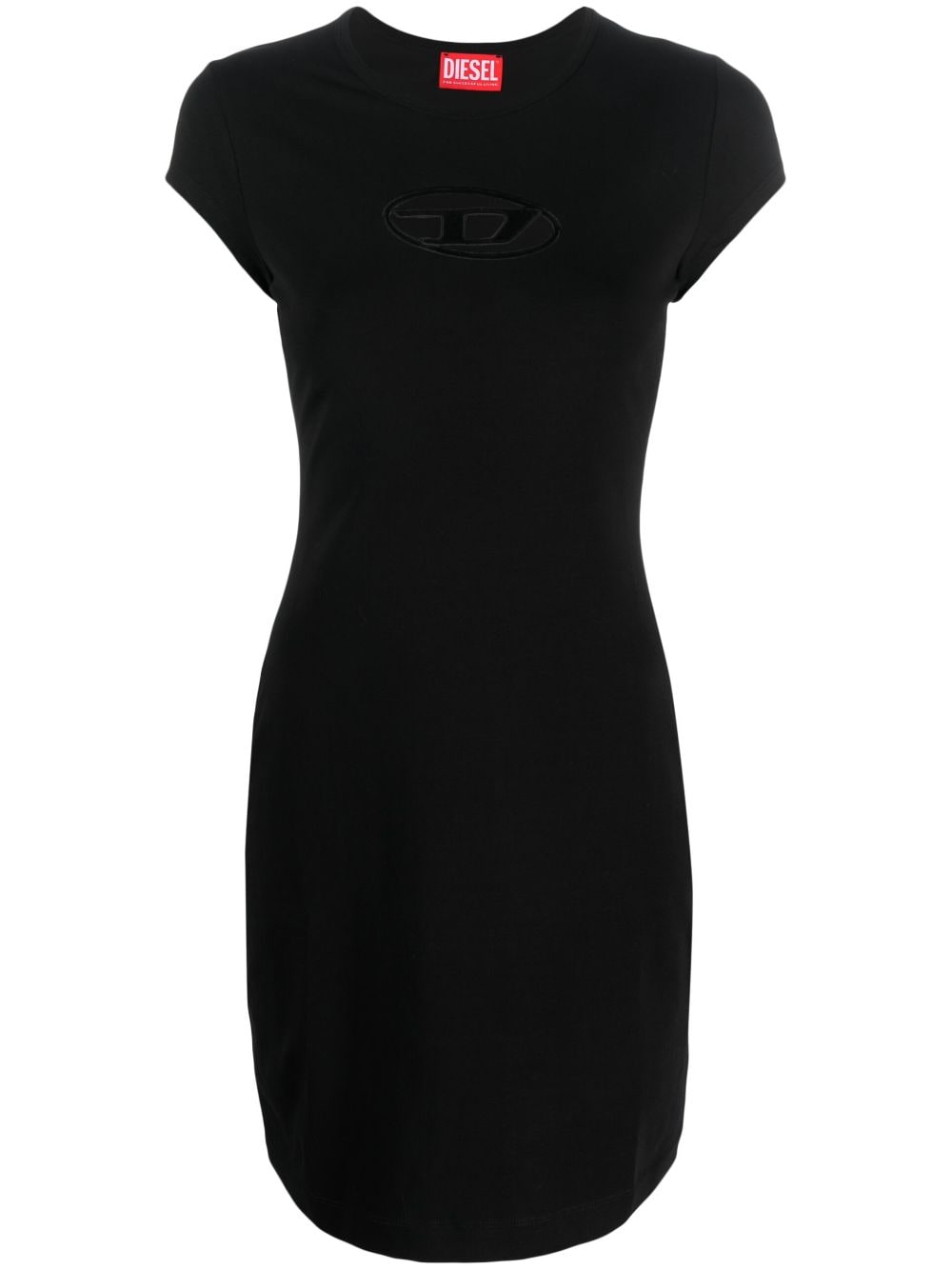 Diesel Cut-Out Cotton Mini Dress Black black