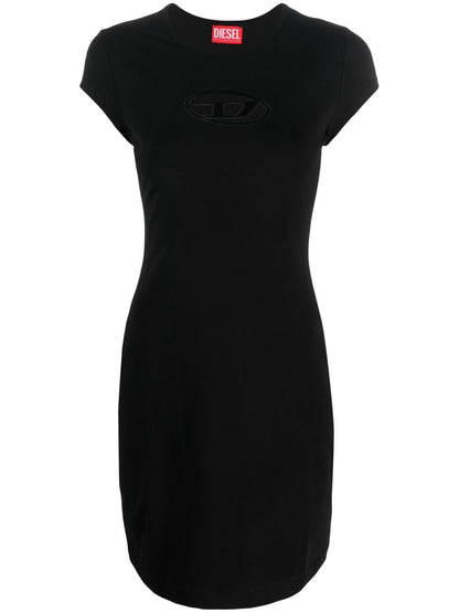 Diesel Cut-Out Cotton Mini Dress Black black