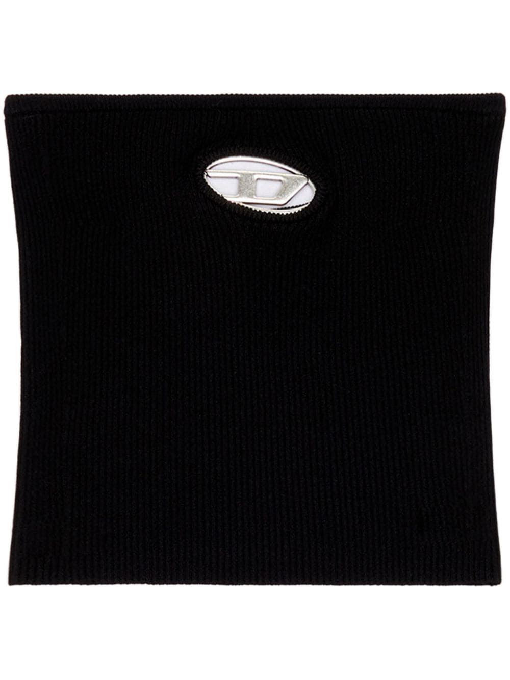 Diesel Ribbed Knit Strapless Cropped Top Black