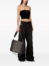 Diesel Ribbed Knit Strapless Cropped Top Black