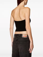 Diesel Ribbed Knit Strapless Cropped Top Black