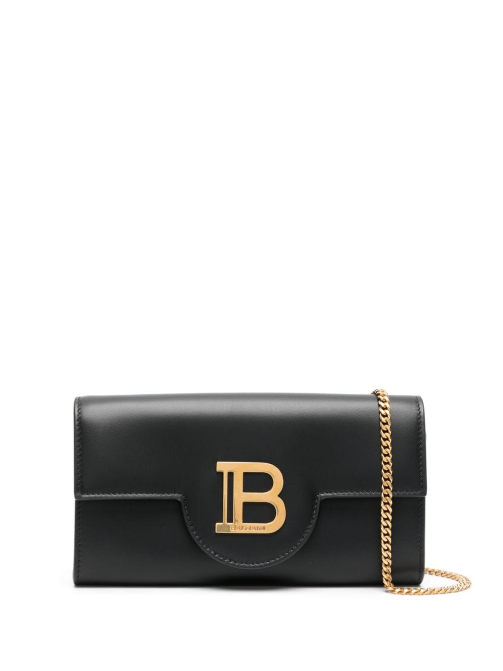 Balmain Logo-plaque Smooth Lambskin Leather Crossbody Bag Black