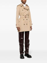 Burberry Short Kensington Heritage Cotton Trench Coat Beige