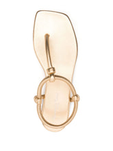 Gianvito Rossi Juno Gold Nappa Leather Thong Sandals Golden