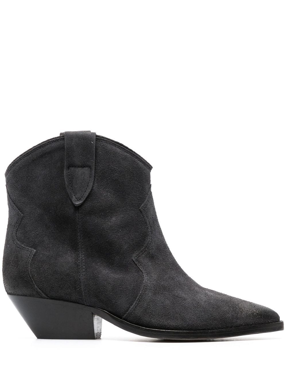 Isabel Marant Dewina Suede Pointed-Toe Ankle Boots Black