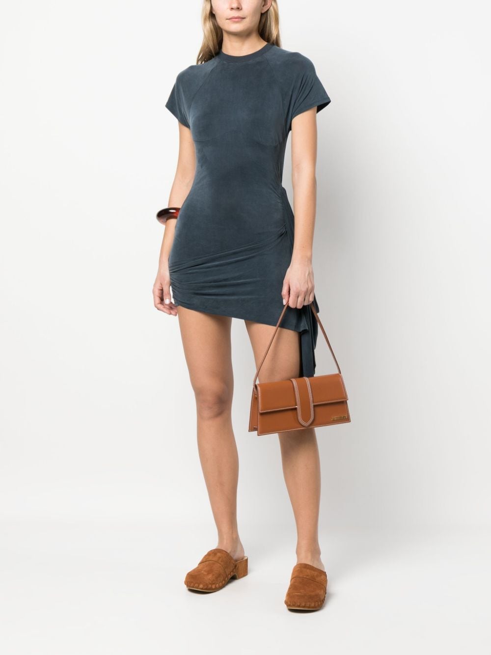 JACQUEMUS The Bambino Long Leather shoulder Bag Brown