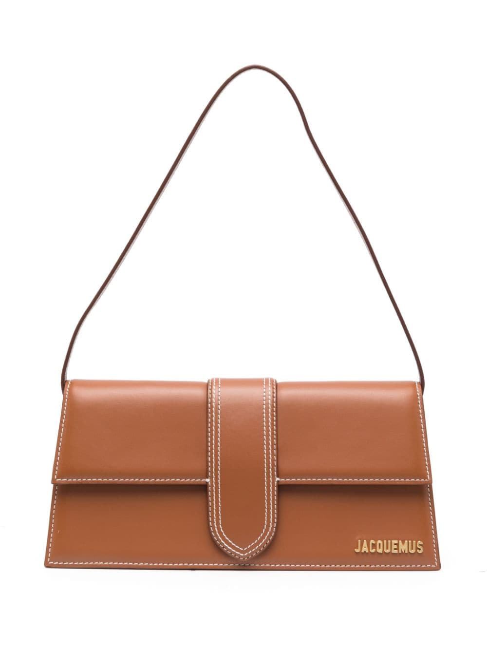 JACQUEMUS The Bambino Long Leather shoulder Bag Brown