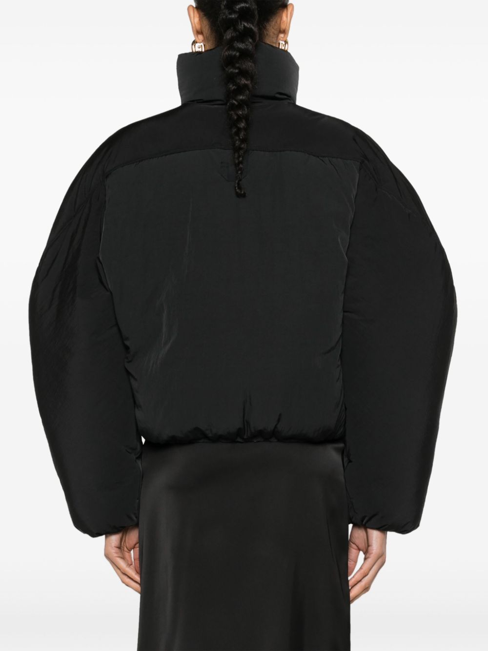 JACQUEMUS Cropped Down Puffer Jacket Black