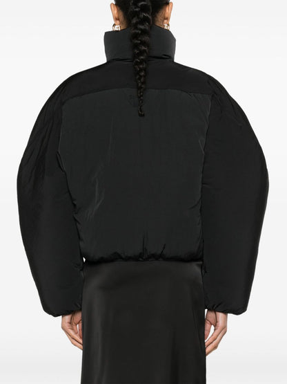 JACQUEMUS Cropped Down Puffer Jacket Black