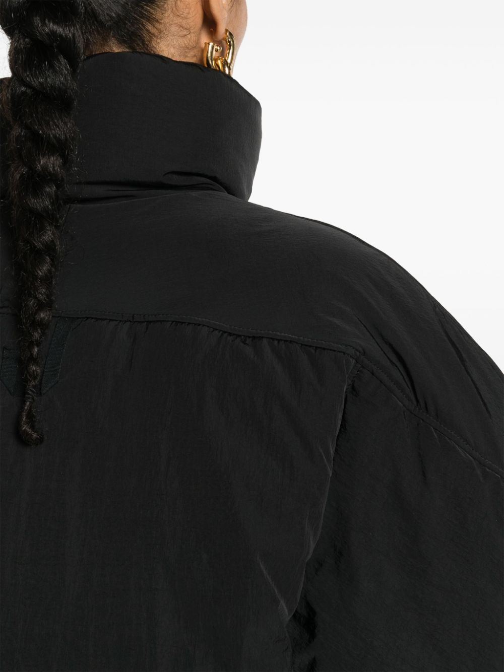 JACQUEMUS Cropped Down Puffer Jacket Black