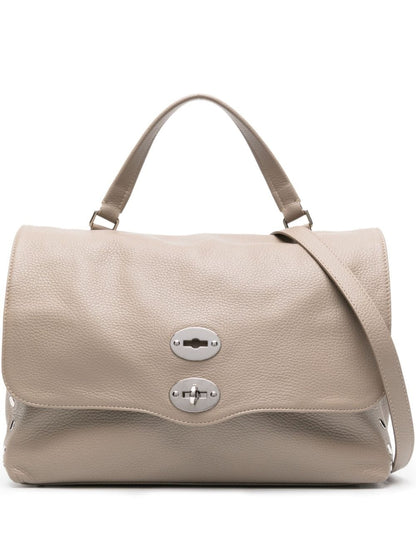 Zanellato Medium Daily Grained Calf Leather Tote Bag Grey