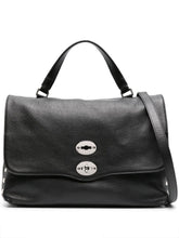 Zanellato Postina Daily Medium Grained Leather Handbag Black
