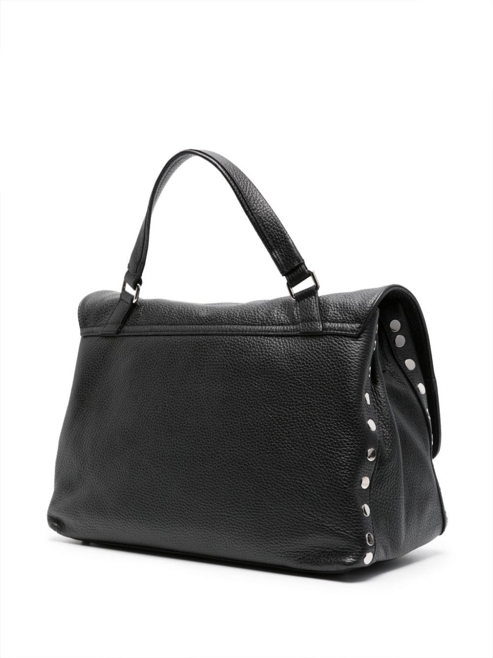 Zanellato Postina Daily Medium Grained Leather Handbag Black