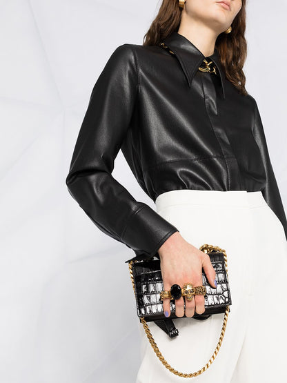 Alexander McQueen Mini Jewelled Shoulder Bag Black
