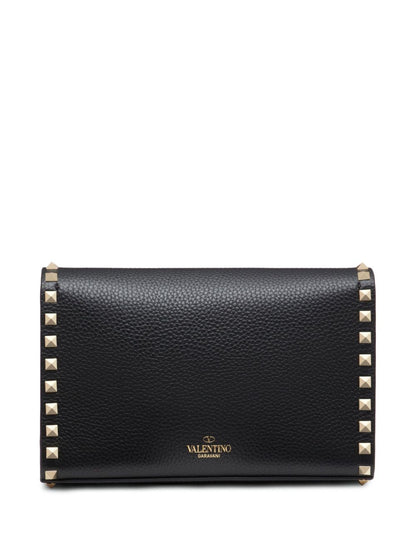 Valentino Garavani Rockstud Small Black Leather Shoulder Bag Black
