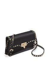 Valentino Garavani Rockstud Small Black Leather Shoulder Bag Black