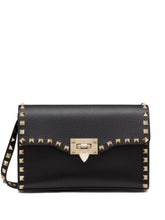 Valentino Garavani Rockstud Small Black Leather Shoulder Bag Black